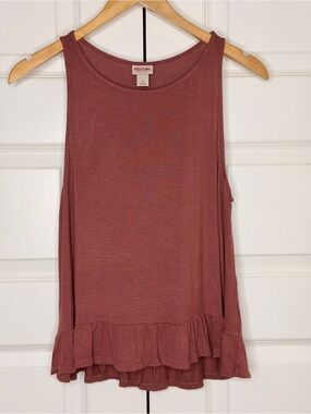 Mossimo Supply Co. Dusty Rose Ruffle-Hem Tank